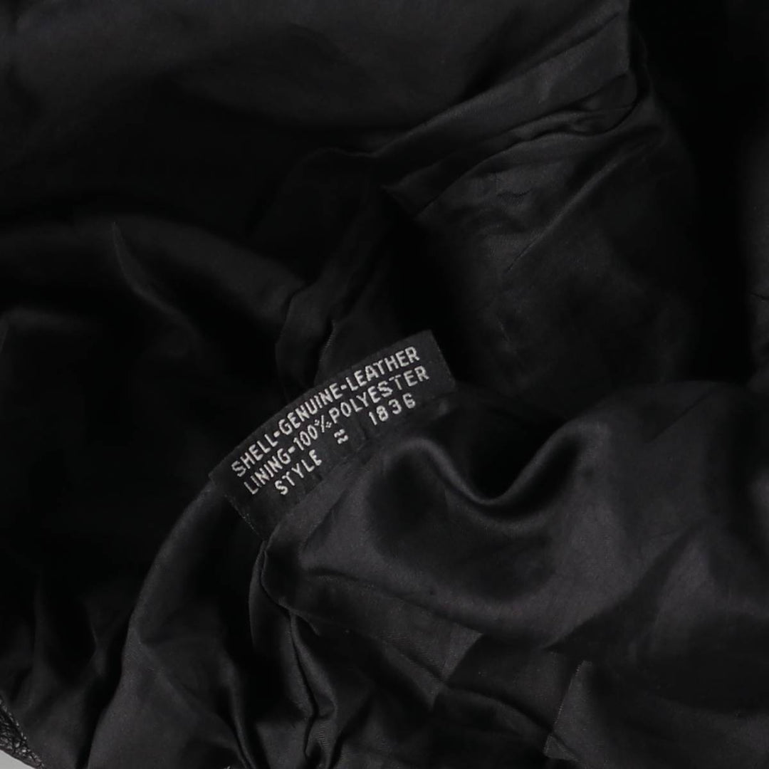 90'S Wilsons Leather Double Rider Jacket, Women's Size Medium, Vintage genuine leather black type Vintage Second Hand