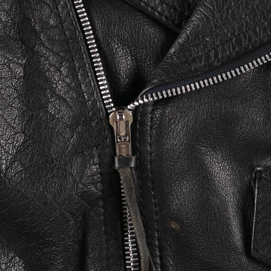 90'S Wilsons Leather Double Rider Jacket, Women's Size Medium, Vintage genuine leather black type Vintage Second Hand