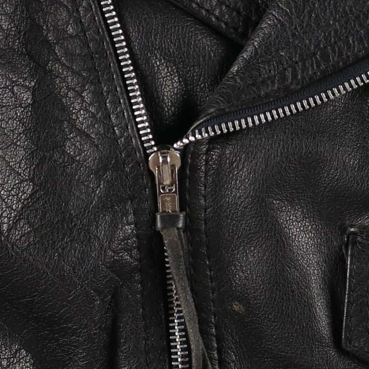 90'S Wilsons Leather Double Rider Jacket, Women's Size Medium, Vintage genuine leather black type Vintage Second Hand