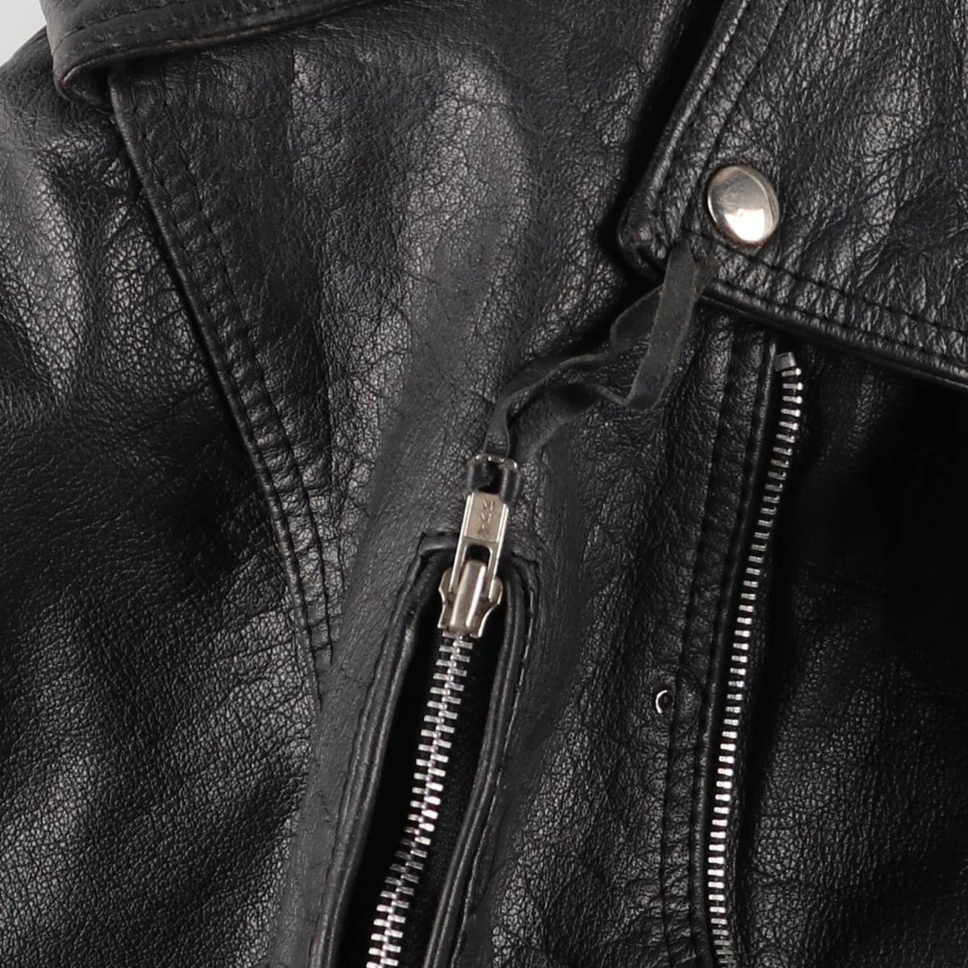 90'S Wilsons Leather Double Rider Jacket, Women's Size Medium, Vintage genuine leather black type Vintage Second Hand