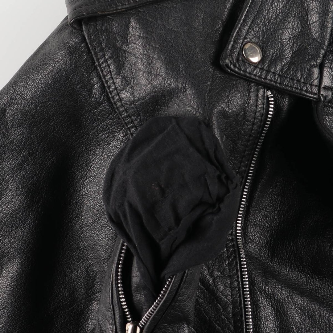 90'S Wilsons Leather Double Rider Jacket, Women's Size Medium, Vintage genuine leather black type Vintage Second Hand