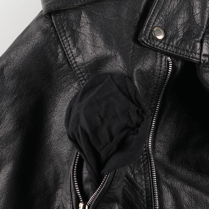 90'S Wilsons Leather Double Rider Jacket, Women's Size Medium, Vintage genuine leather black type Vintage Second Hand