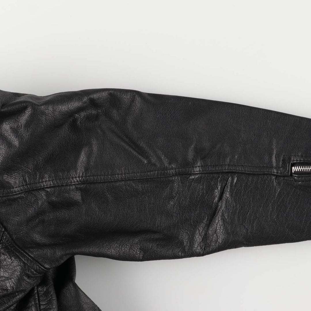 90'S Wilsons Leather Double Rider Jacket, Women's Size Medium, Vintage genuine leather black type Vintage Second Hand
