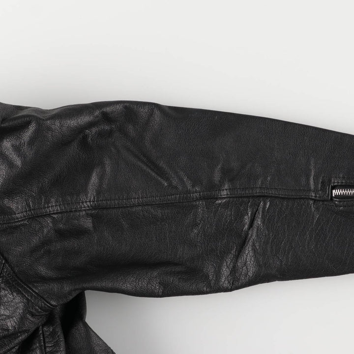 90'S Wilsons Leather Double Rider Jacket, Women's Size Medium, Vintage genuine leather black type Vintage Second Hand