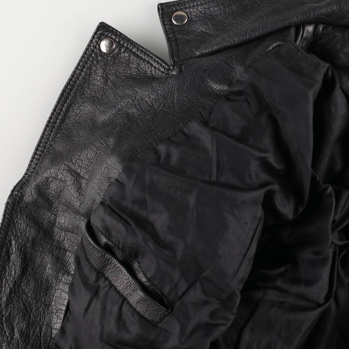 90'S Wilsons Leather Double Rider Jacket, Women's Size Medium, Vintage genuine leather black type Vintage Second Hand