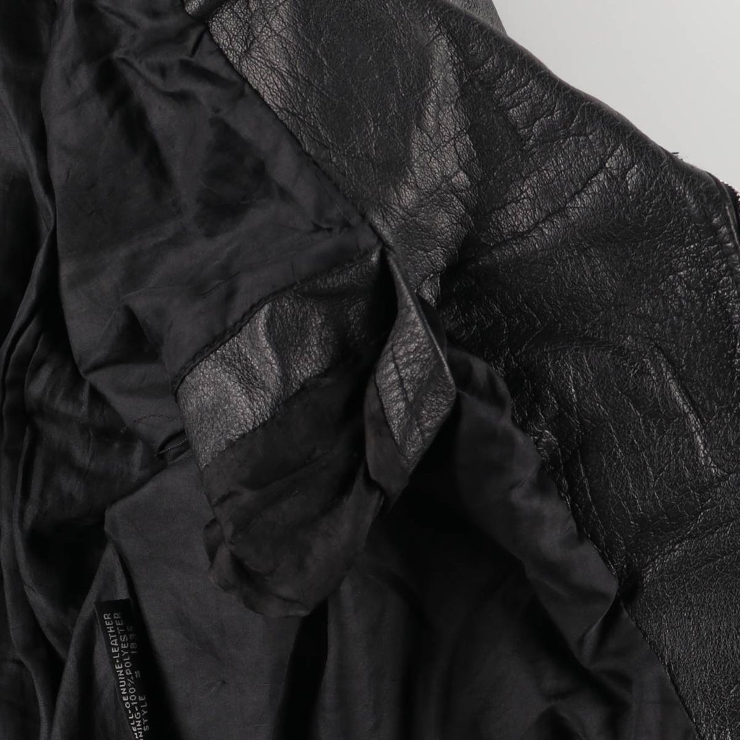 90'S Wilsons Leather Double Rider Jacket, Women's Size Medium, Vintage genuine leather black type Vintage Second Hand