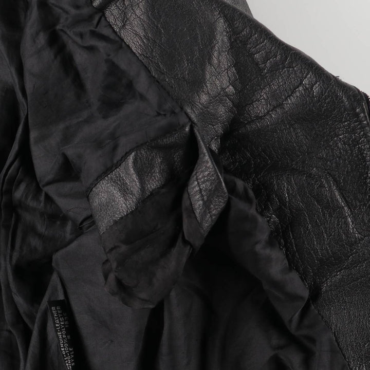 90'S Wilsons Leather Double Rider Jacket, Women's Size Medium, Vintage genuine leather black type Vintage Second Hand