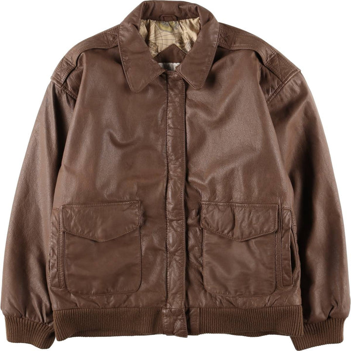 ARCHTECT A-2 Type Padded Leather Flight Jacket, Women's Size Medium genuine leather red type reddish brown Vintage Second Hand