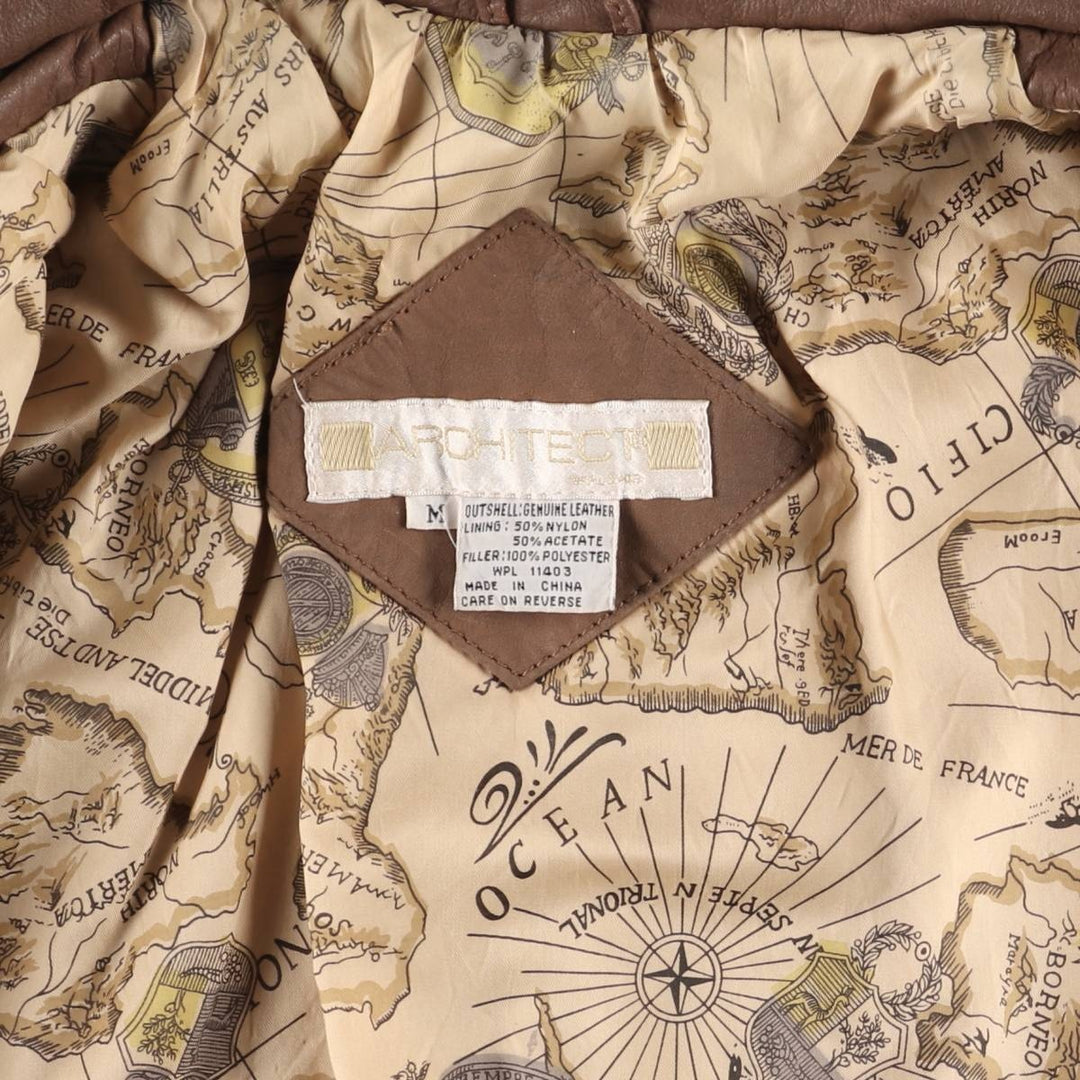 ARCHTECT A-2 Type Padded Leather Flight Jacket, Women's Size Medium genuine leather red type reddish brown Vintage Second Hand