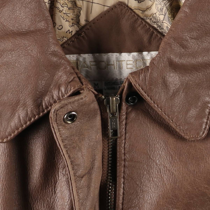 ARCHTECT A-2 Type Padded Leather Flight Jacket, Women's Size Medium genuine leather red type reddish brown Vintage Second Hand