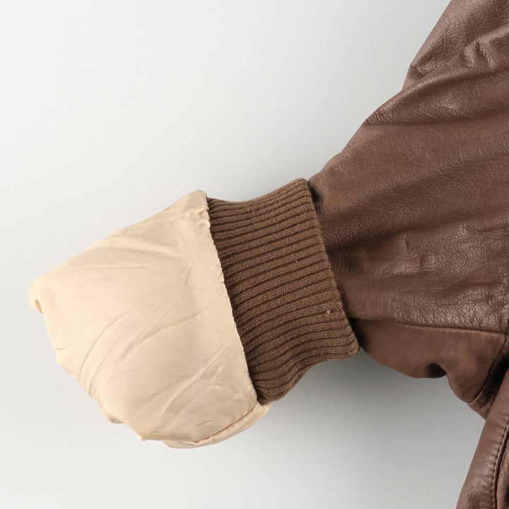 ARCHTECT A-2 Type Padded Leather Flight Jacket, Women's Size Medium genuine leather red type reddish brown Vintage Second Hand