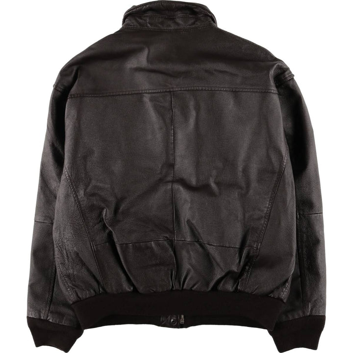 90'S Airborne A-2 Style Padded Leather Flight Jacket, Women's, Size Medium, Vintage genuine leather brown type Vintage Second Hand