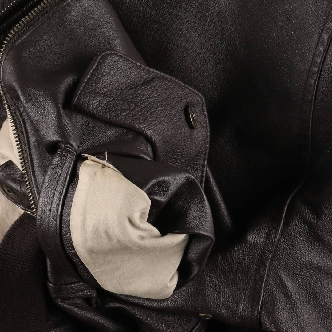 90'S Airborne A-2 Style Padded Leather Flight Jacket, Women's, Size Medium, Vintage genuine leather brown type Vintage Second Hand