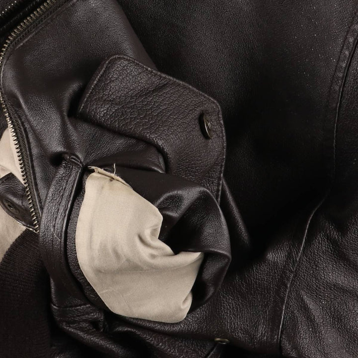 90'S Airborne A-2 Style Padded Leather Flight Jacket, Women's, Size Medium, Vintage genuine leather brown type Vintage Second Hand