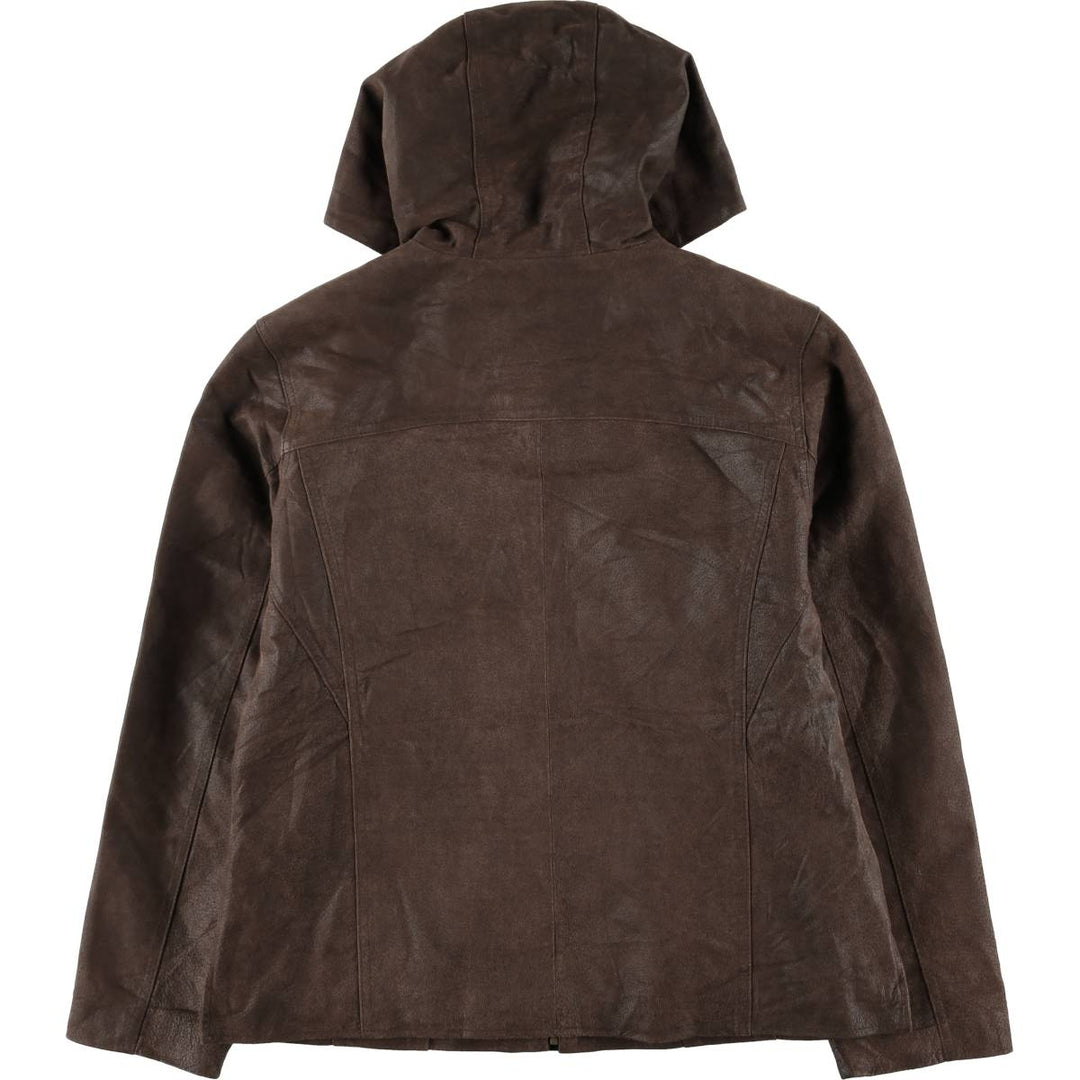Lee Padded Leather Parka, Women's, Size L genuine leather brown type Vintage Second Hand