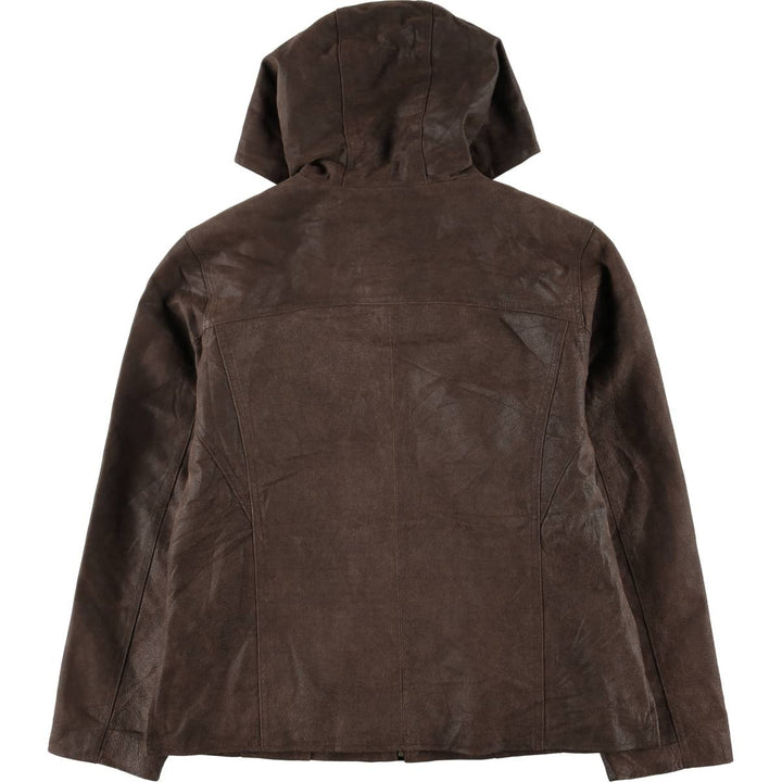 Lee Padded Leather Parka, Women's, Size L genuine leather brown type Vintage Second Hand