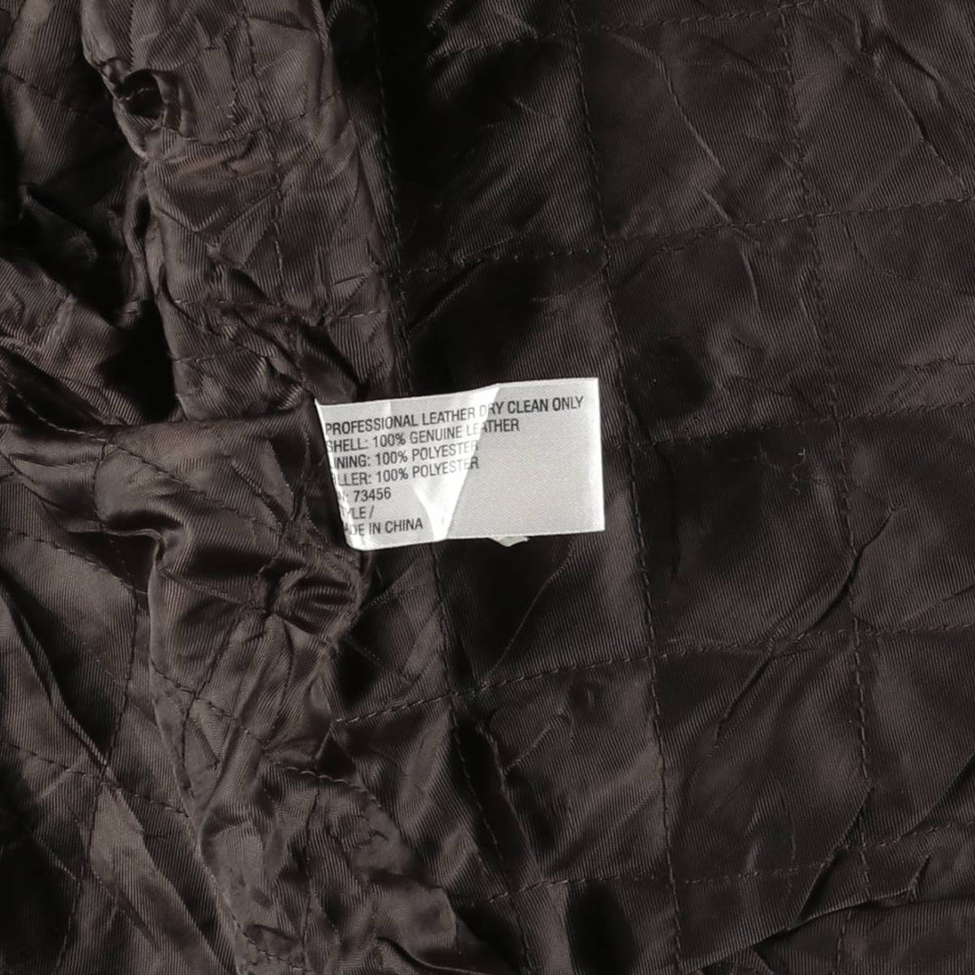 Lee Padded Leather Parka, Women's, Size L genuine leather brown type Vintage Second Hand