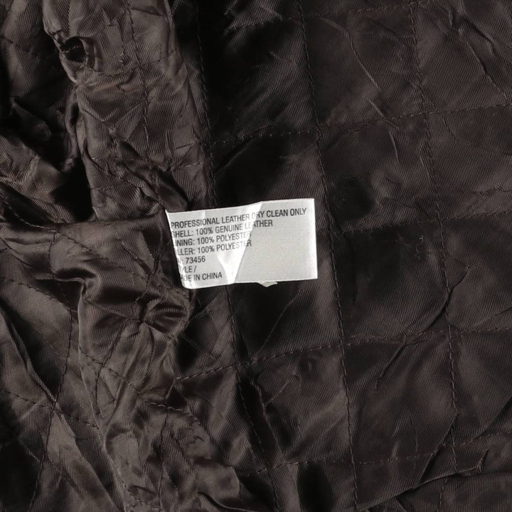 Lee Padded Leather Parka, Women's, Size L genuine leather brown type Vintage Second Hand