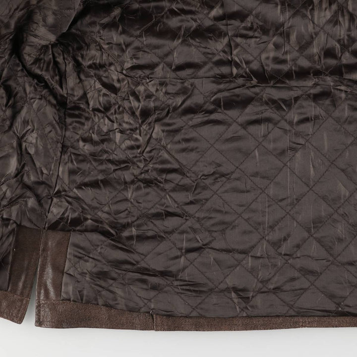 Lee Padded Leather Parka, Women's, Size L genuine leather brown type Vintage Second Hand