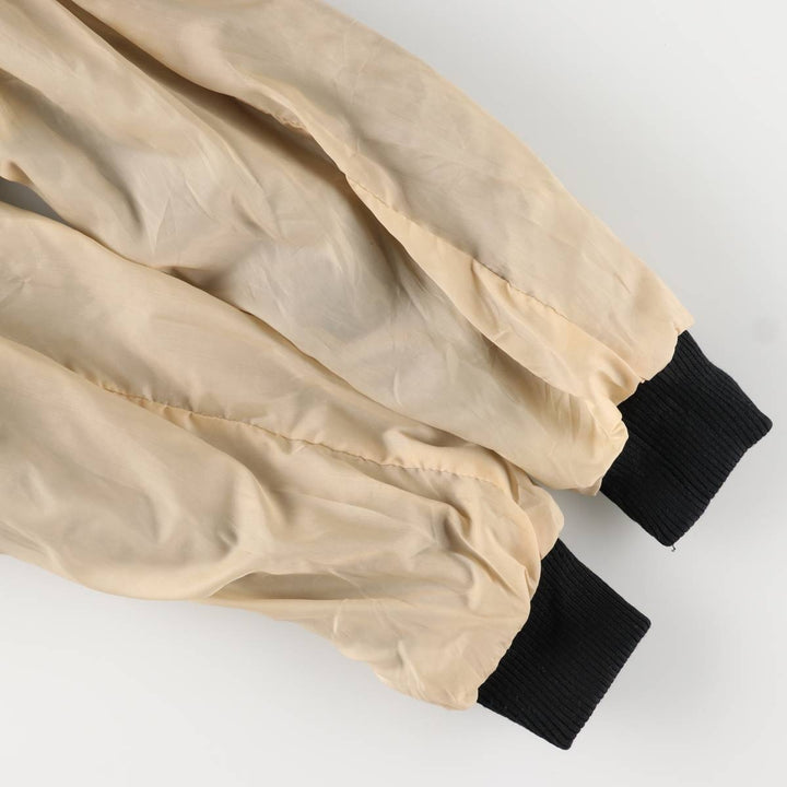 Padded leather blouson jacket, women's size L genuine leather black type Vintage Second Hand