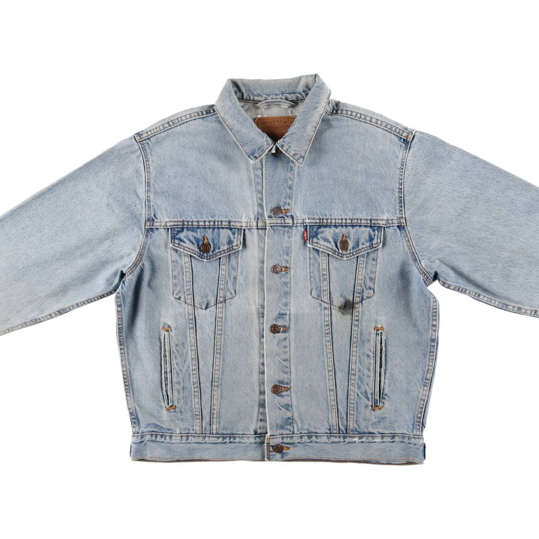 90'S Levi's 70507-0389 denim jacket, denim jacket, made in USA, men's size M, vintage cotton blue type Vintage Second Hand