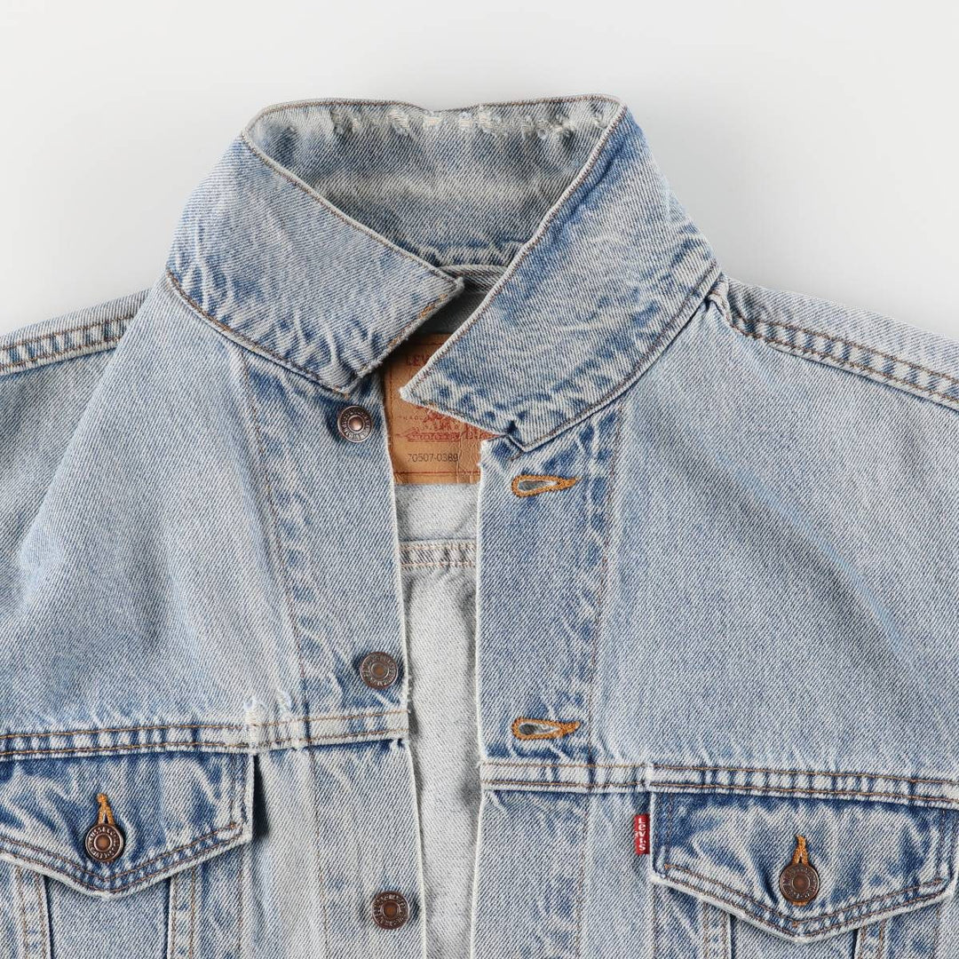90'S Levi's 70507-0389 denim jacket, denim jacket, made in USA, men's size M, vintage cotton blue type Vintage Second Hand