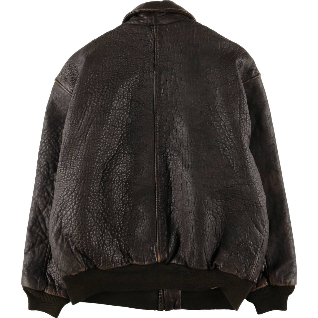 AVIREX A-2 USAIR FORCE Padded Leather Flight Jacket, Men's Size L, Vintage genuine leather brown type Vintage Second Hand