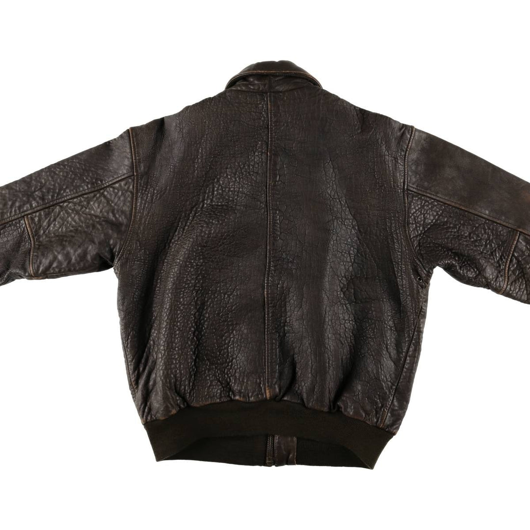 AVIREX A-2 USAIR FORCE Padded Leather Flight Jacket, Men's Size L, Vintage genuine leather brown type Vintage Second Hand