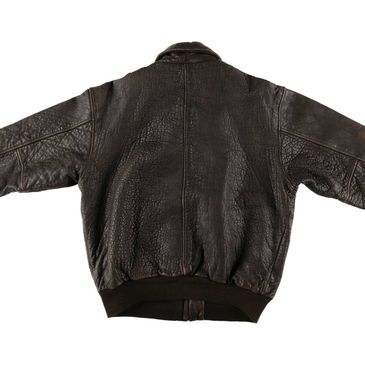 AVIREX A-2 USAIR FORCE Padded Leather Flight Jacket, Men's Size L, Vintage genuine leather brown type Vintage Second Hand