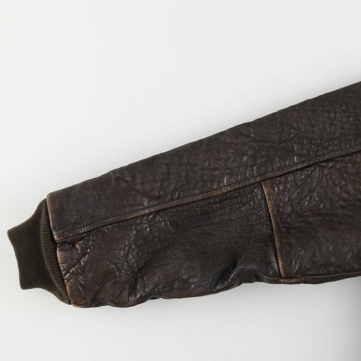 AVIREX A-2 USAIR FORCE Padded Leather Flight Jacket, Men's Size L, Vintage genuine leather brown type Vintage Second Hand