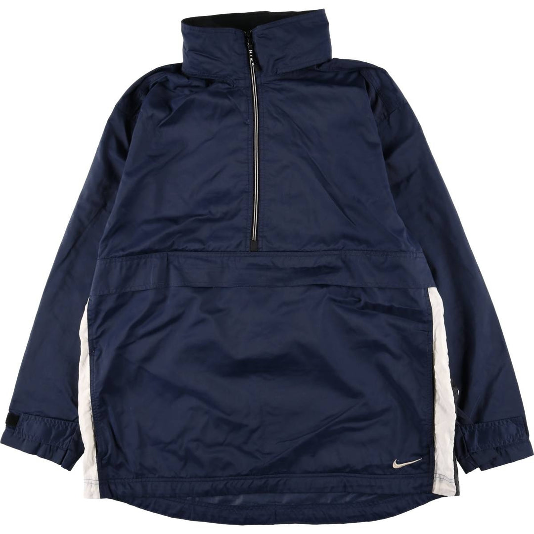 90'S Vintage Nike Anorak Jacket, Men's Size L Nylon navy blue type Vintage Second Hand