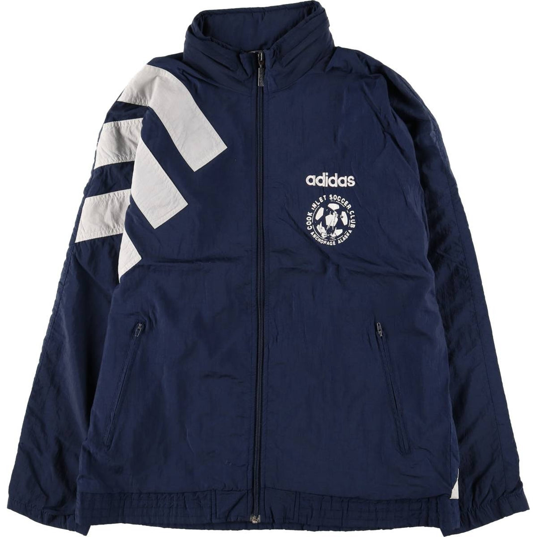 80'S Adidas Nylon Jacket, Men's M Size, Vintage Nylon navy blue type Vintage Second Hand