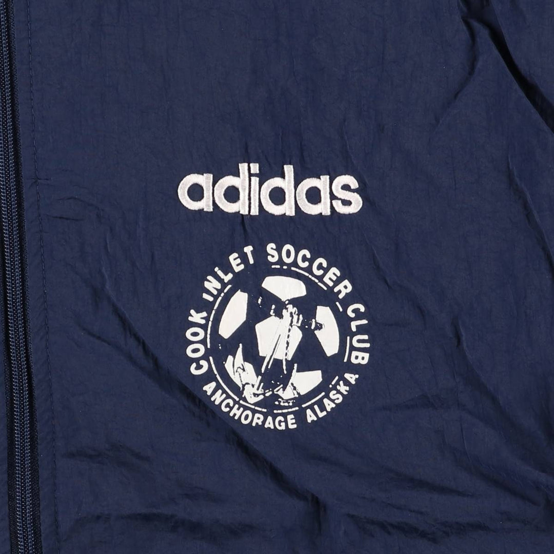 80'S Adidas Nylon Jacket, Men's M Size, Vintage Nylon navy blue type Vintage Second Hand