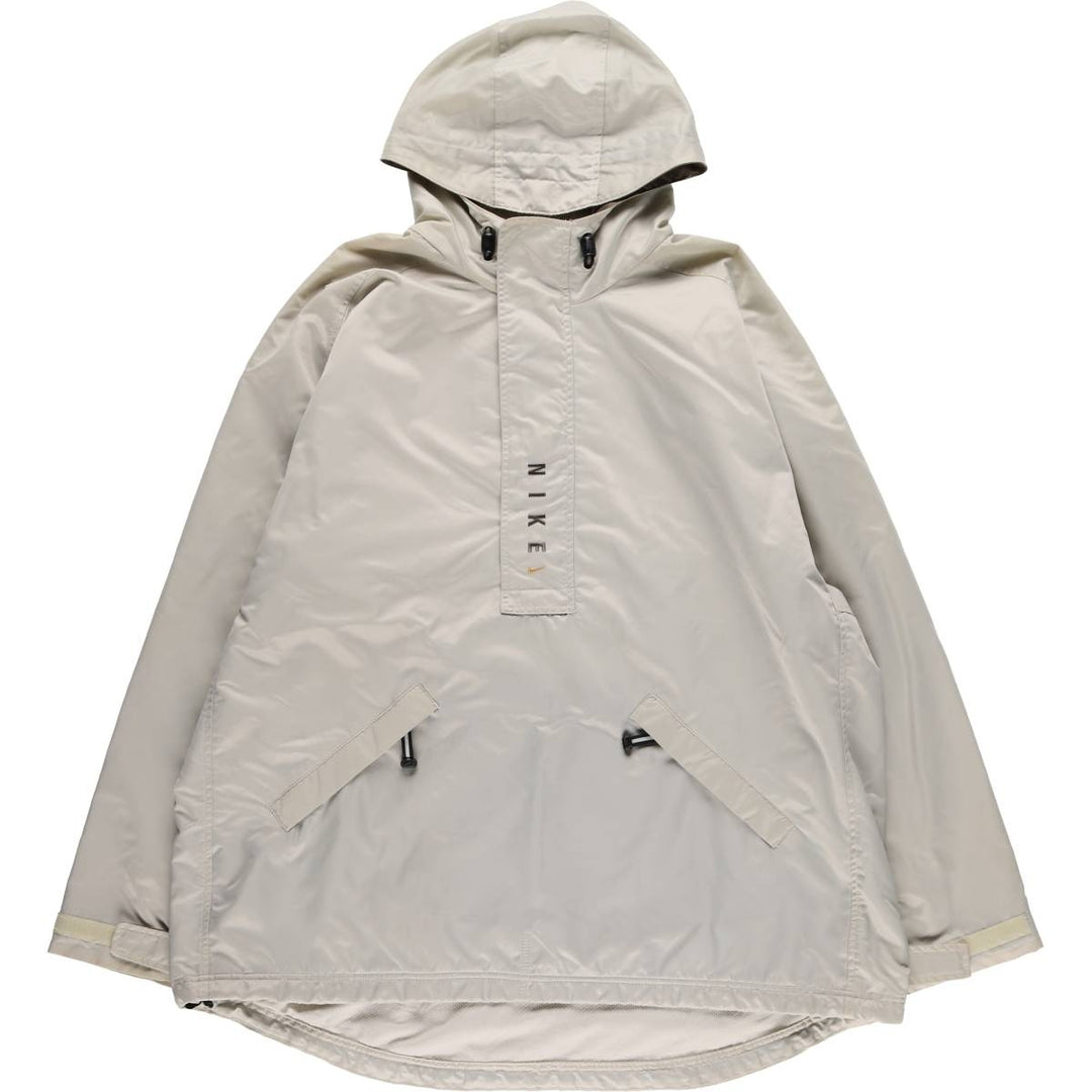 Vintage 90'S Nike Anorak Parka, Men's XXL Nylon Beige type Vintage Second Hand