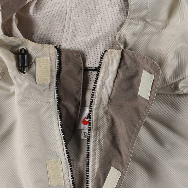 Vintage 90'S Nike Anorak Parka, Men's XXL Nylon Beige type Vintage Second Hand