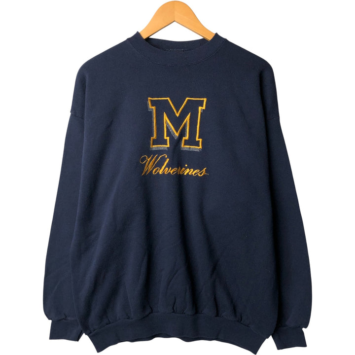 90'S Vintage TSi MICHIGAN University of Michigan College Sweatshirt, Men's Size XL cotton navy blue type Vintage Second Hand