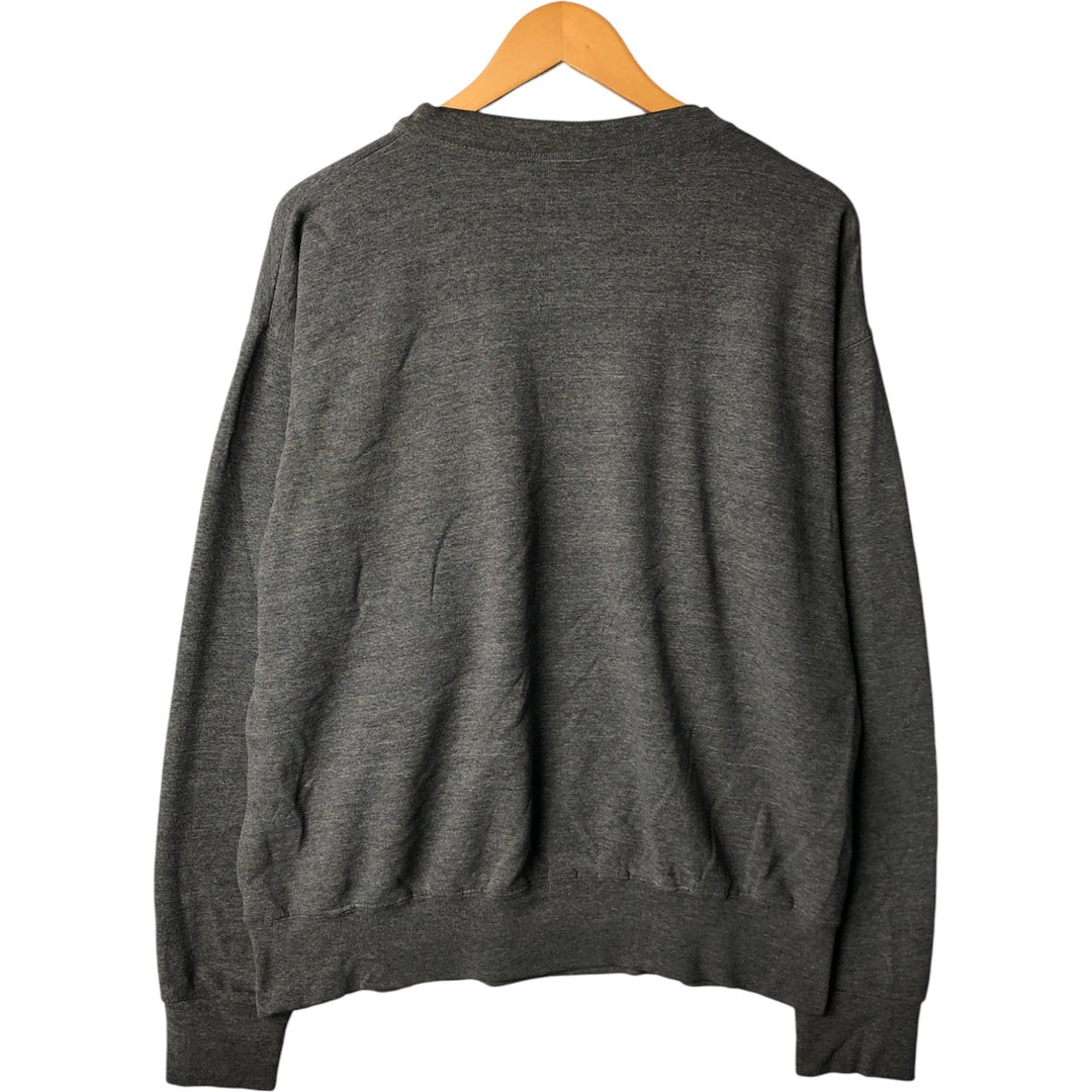90'S The Cotton Exchange College Sweatshirt, Made in USA, Men's Size L, Vintage cotton Charcoal Vintage Second Hand