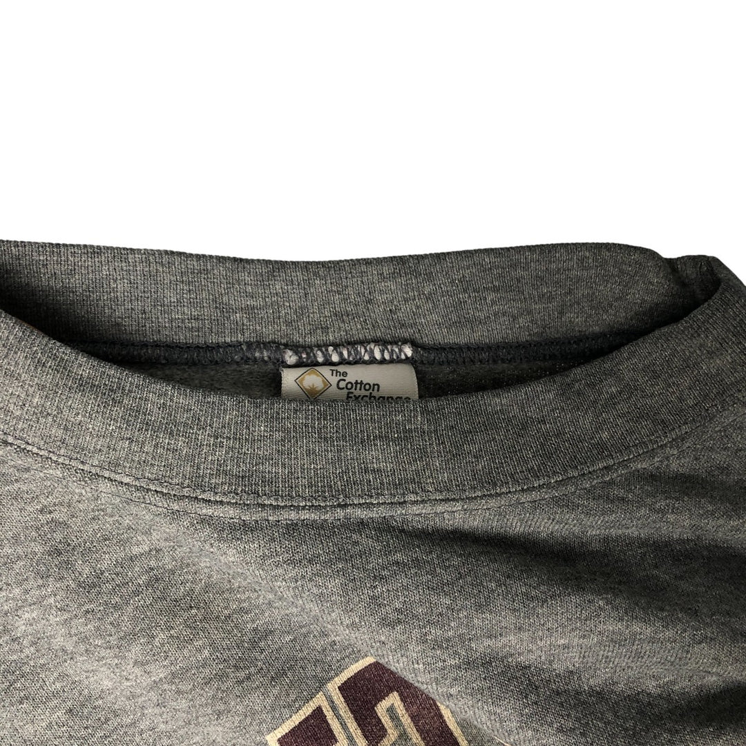 90'S The Cotton Exchange College Sweatshirt, Made in USA, Men's Size L, Vintage cotton Charcoal Vintage Second Hand