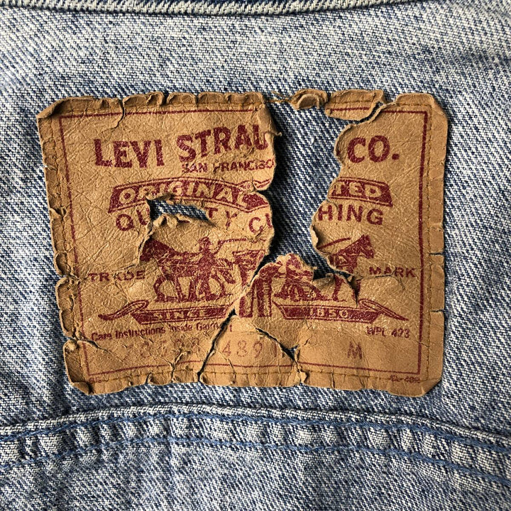 Vintage 1990'S Levi's 70598-4891 Large Patch Denim Jacket, Made in USA, Men's Size Medium cotton blue type Vintage Second Hand