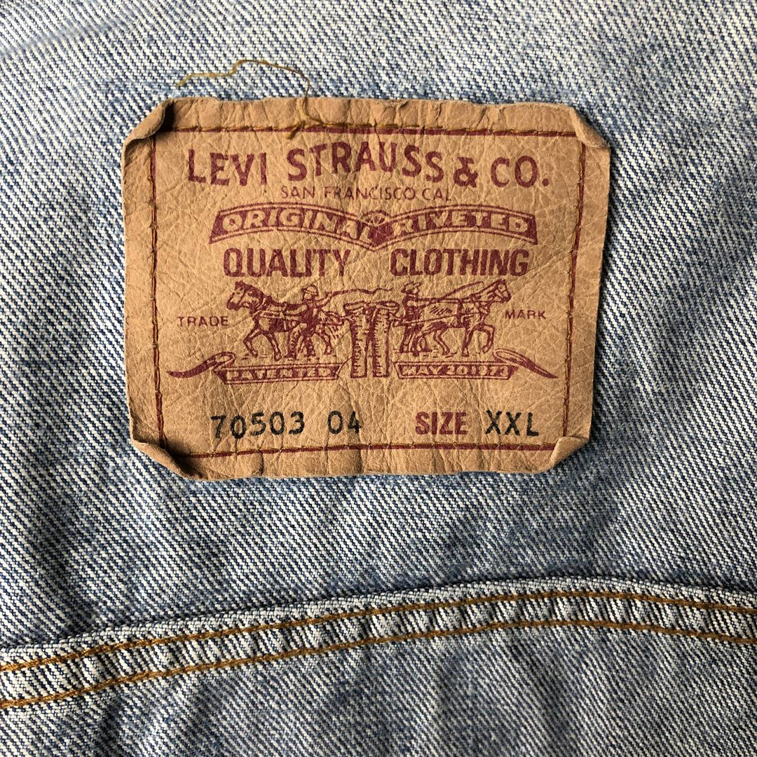 90'S Levi's 70503-0461 Denim Jacket, Men's XXL, Vintage cotton blue type Vintage Second Hand