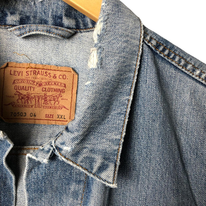 90'S Levi's 70503-0461 Denim Jacket, Men's XXL, Vintage cotton blue type Vintage Second Hand