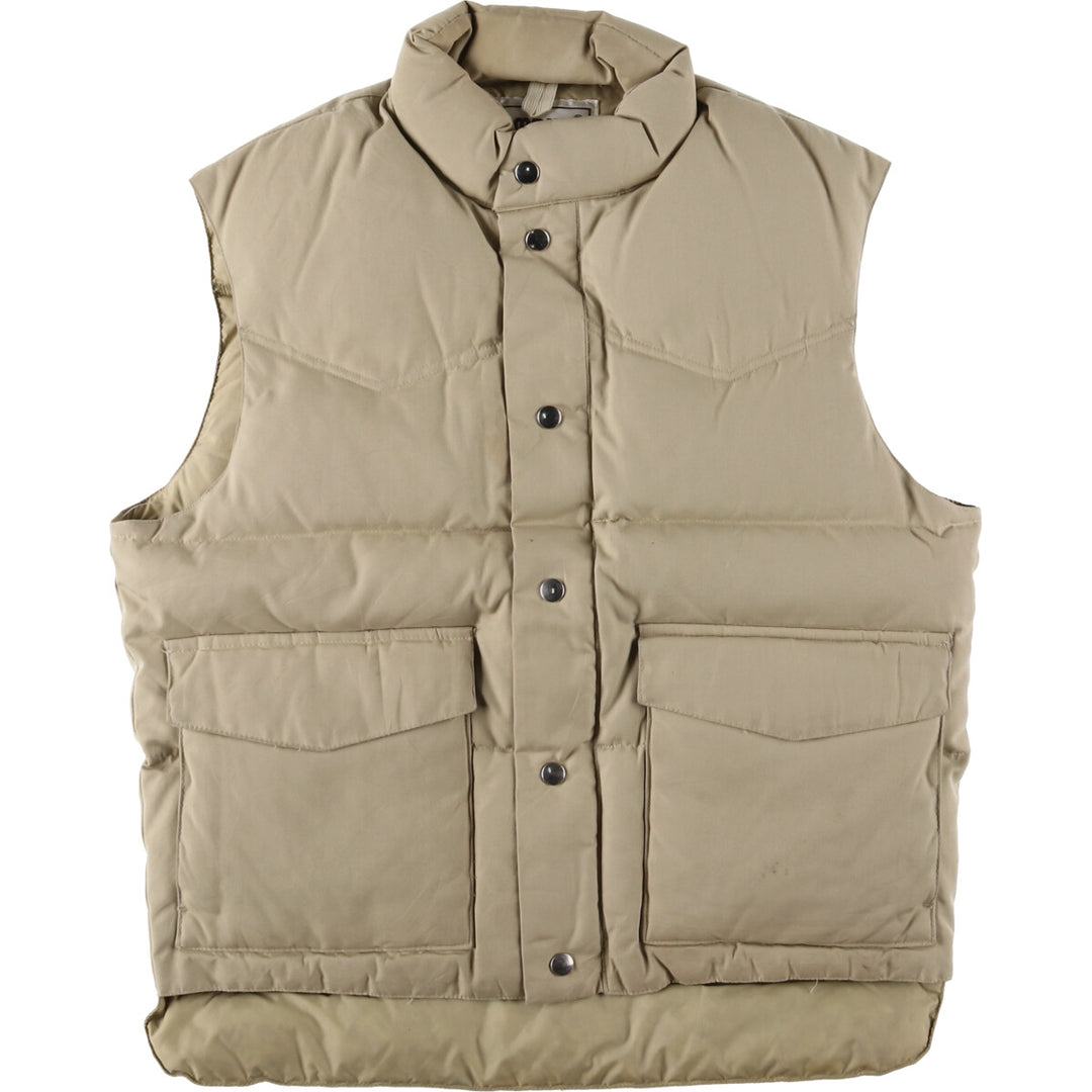 Vintage 1980'S Campus Rugged Country padded down vest, size M, men's polyester Beige type Vintage Second Hand