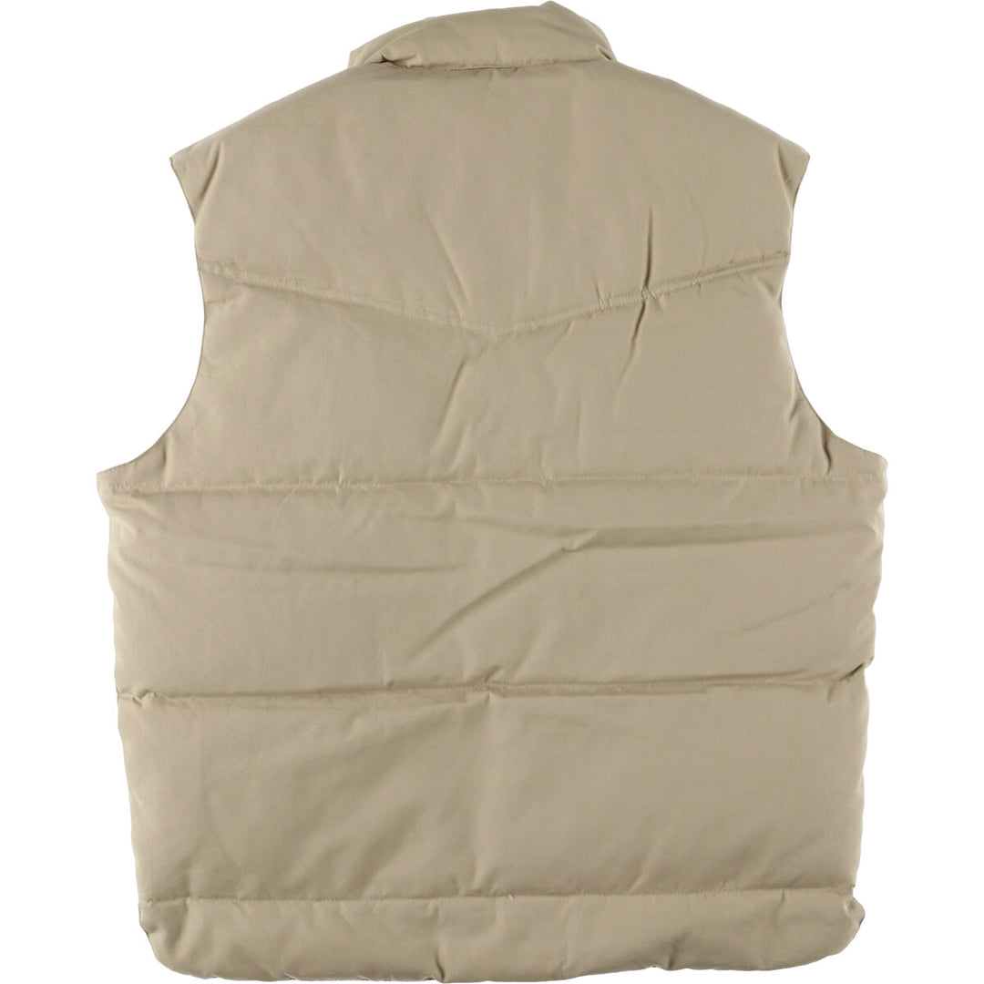 Vintage 1980'S Campus Rugged Country padded down vest, size M, men's polyester Beige type Vintage Second Hand