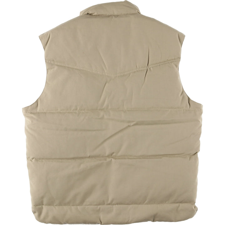 Vintage 1980'S Campus Rugged Country padded down vest, size M, men's polyester Beige type Vintage Second Hand