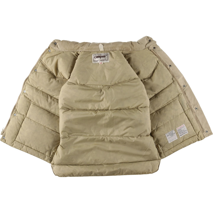 Vintage 1980'S Campus Rugged Country padded down vest, size M, men's polyester Beige type Vintage Second Hand
