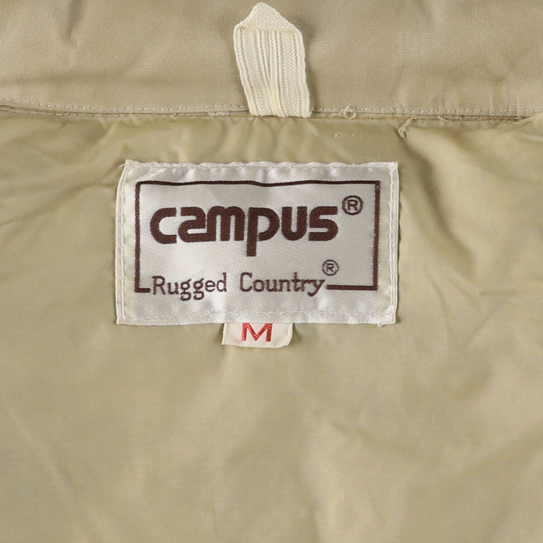 Vintage 1980'S Campus Rugged Country padded down vest, size M, men's polyester Beige type Vintage Second Hand