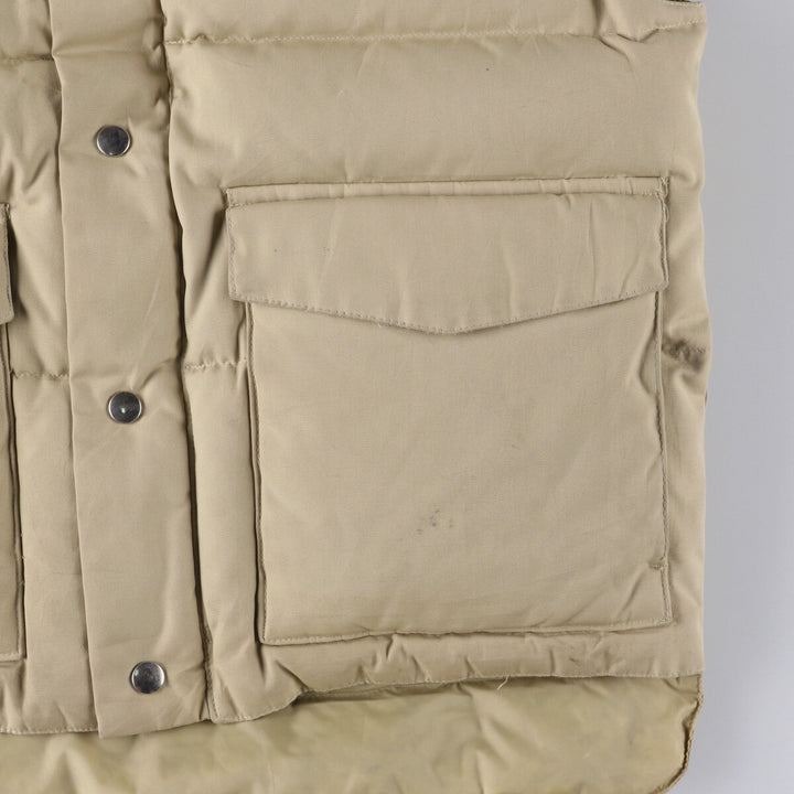 Vintage 1980'S Campus Rugged Country padded down vest, size M, men's polyester Beige type Vintage Second Hand