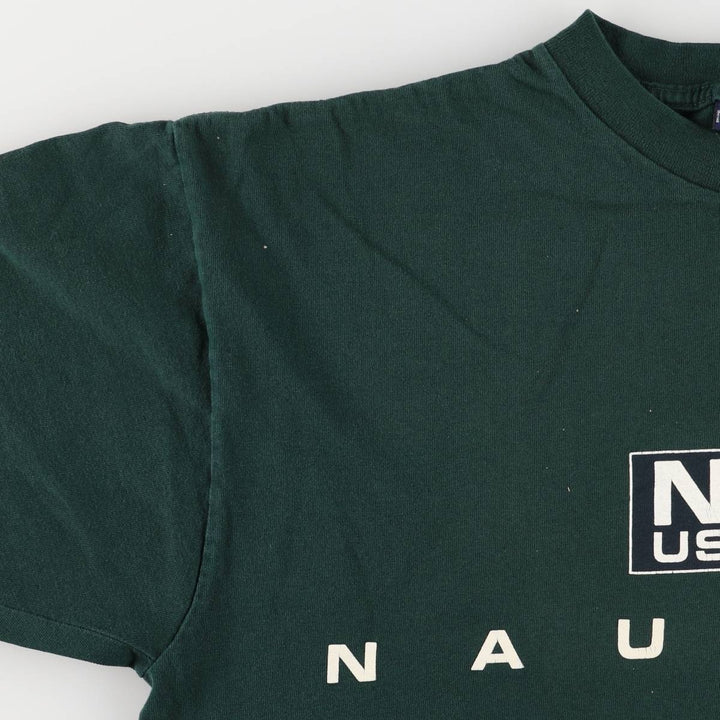 Vintage 90'S Nautica short-sleeved printed T-shirt, Made in USA, Men's Size Medium cotton Green type dark green Vintage Second Hand