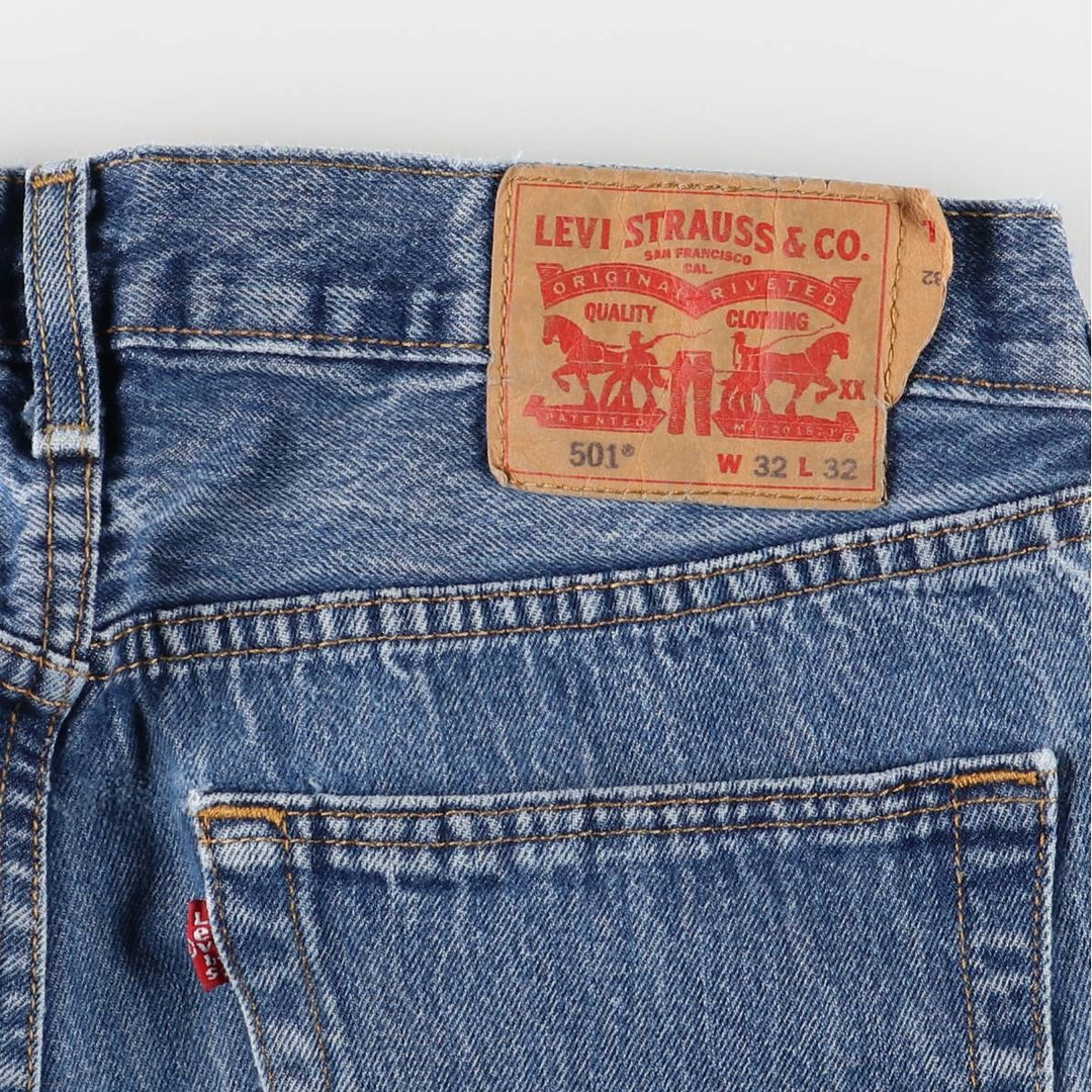 Levi's 501 straight denim pants for men, size W33 cotton blue type Vintage Second Hand