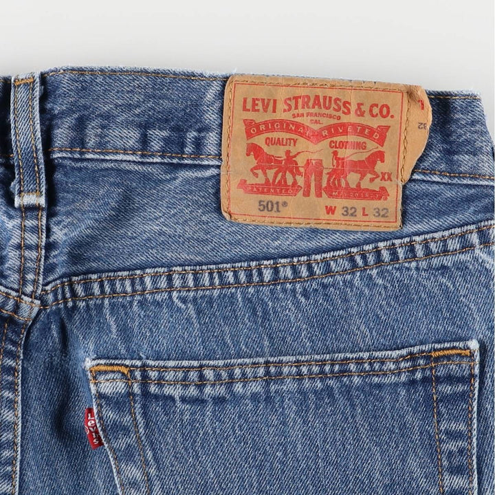 Levi's 501 straight denim pants for men, size W33 cotton blue type Vintage Second Hand